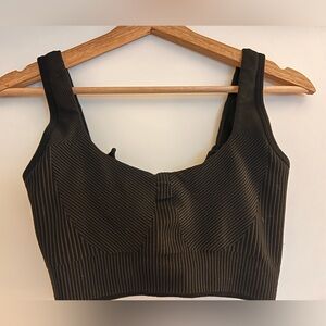 Fabletics Black Ribbed Sports Bra